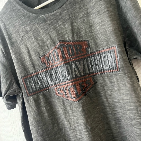 Vintage Harley Davidson Distressed Embroidered Logo Shirt XL - Picture 2 of 5